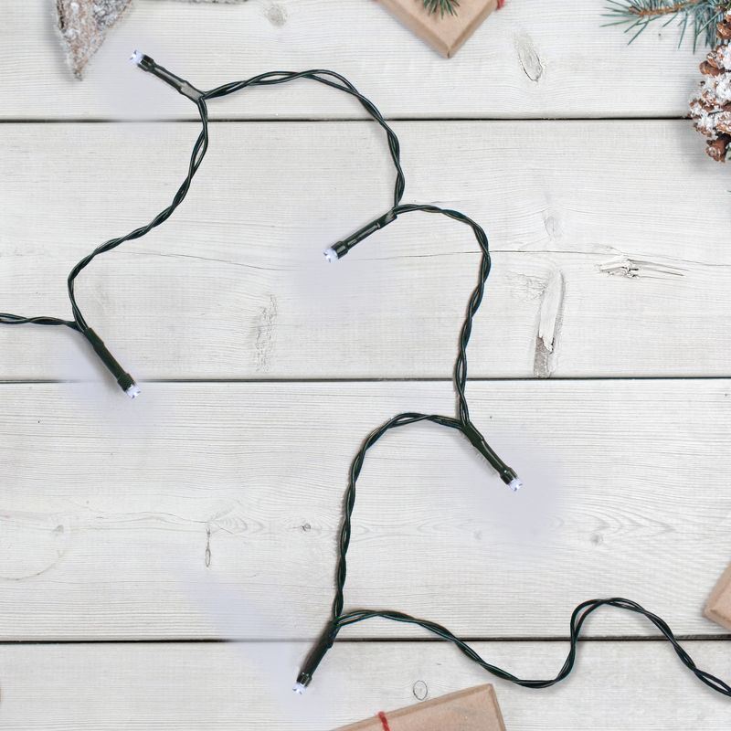 Northlight Wide Angle LED Christmas Lights - Pure White - 3' Green Wire - 10ct