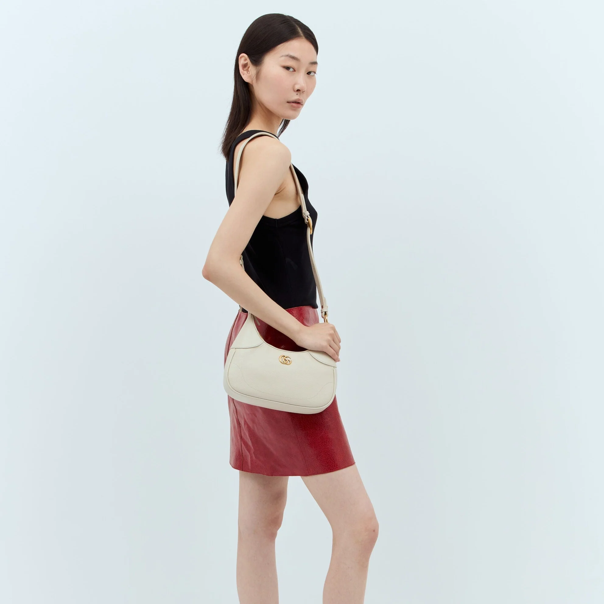 Gucci Aphrodite Small Leather Shoulder Bag – White