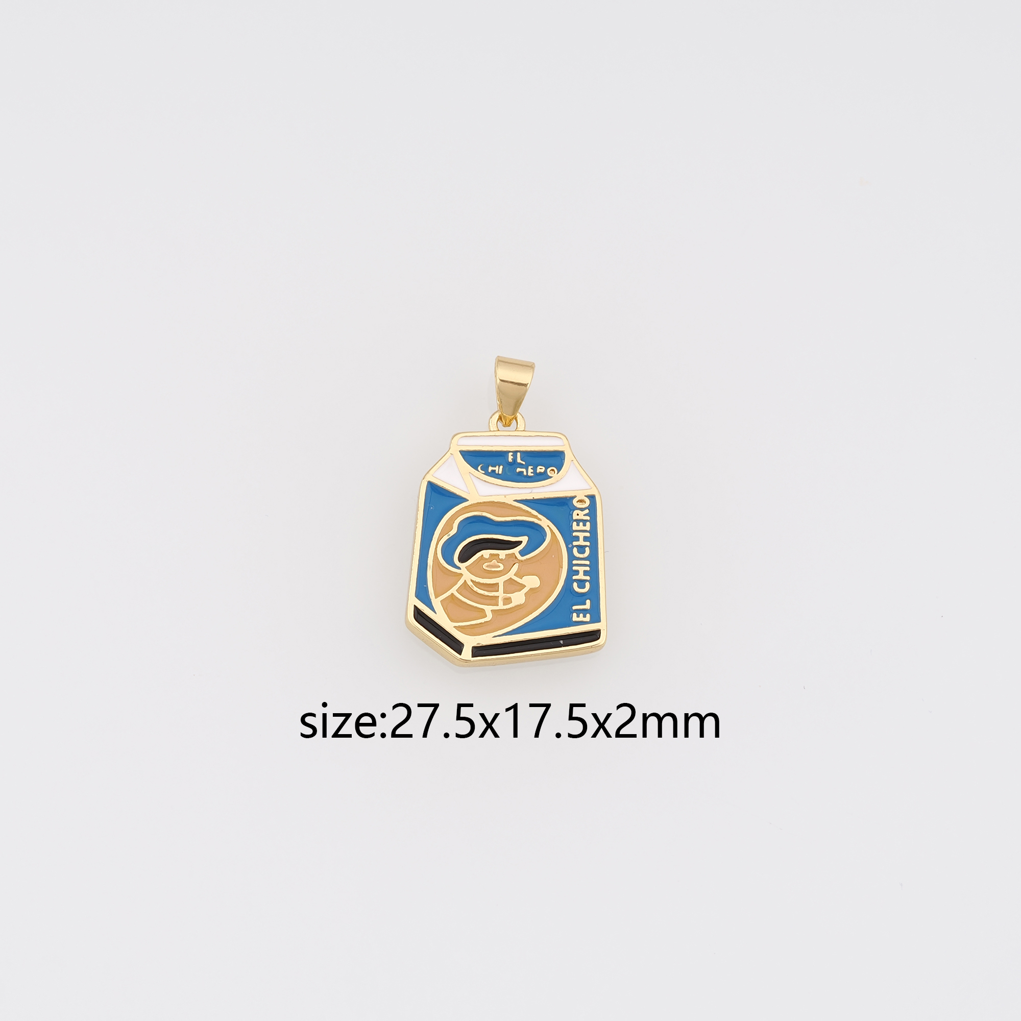 18K Gold Filled Drink Pendant,Enamel Drink Charm Earrings Necklace for DIY Jewelry Making Supply