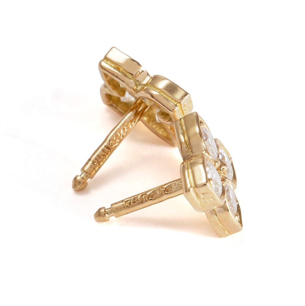 Cartier Hindu Earrings 18K Yellow Gold Diamond