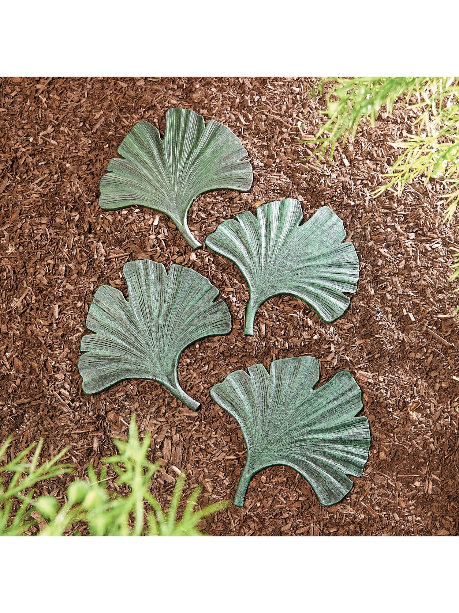 Art & Artifact Gingko Leaf Stepping Stone – Green Cast Iron Garden and Yard Decor