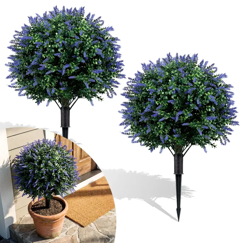Set of 2 Artificial Hydrangea Trees – Lifelike 11-Bloom Arrangements in Plastic Nursery Pots