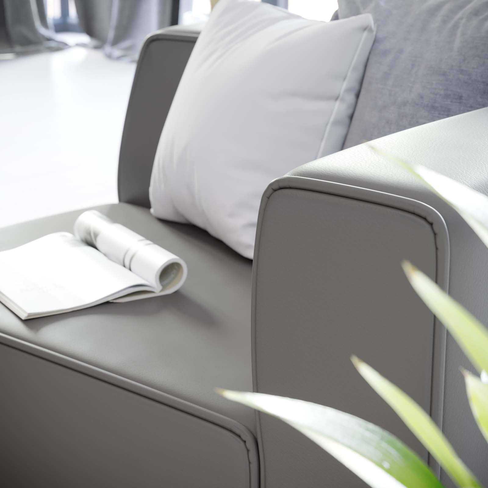 Modway Mingle Right-arm Chair Gray Vegan Leather