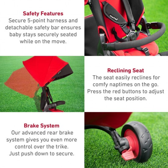 STR7J, 7-in-1 Folding baby Stroller Tricycle, 6M+