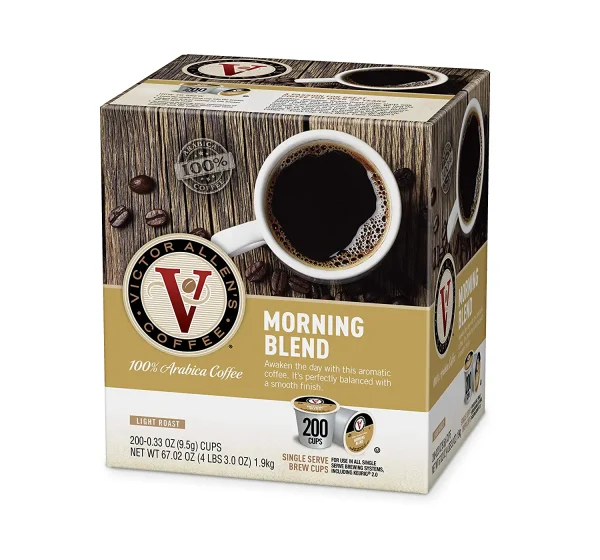 Victor Allen s Coffee Morning Blend Light Roast 200 Count Single Serve Coffee Pods for Keurig K-Cup Brewers