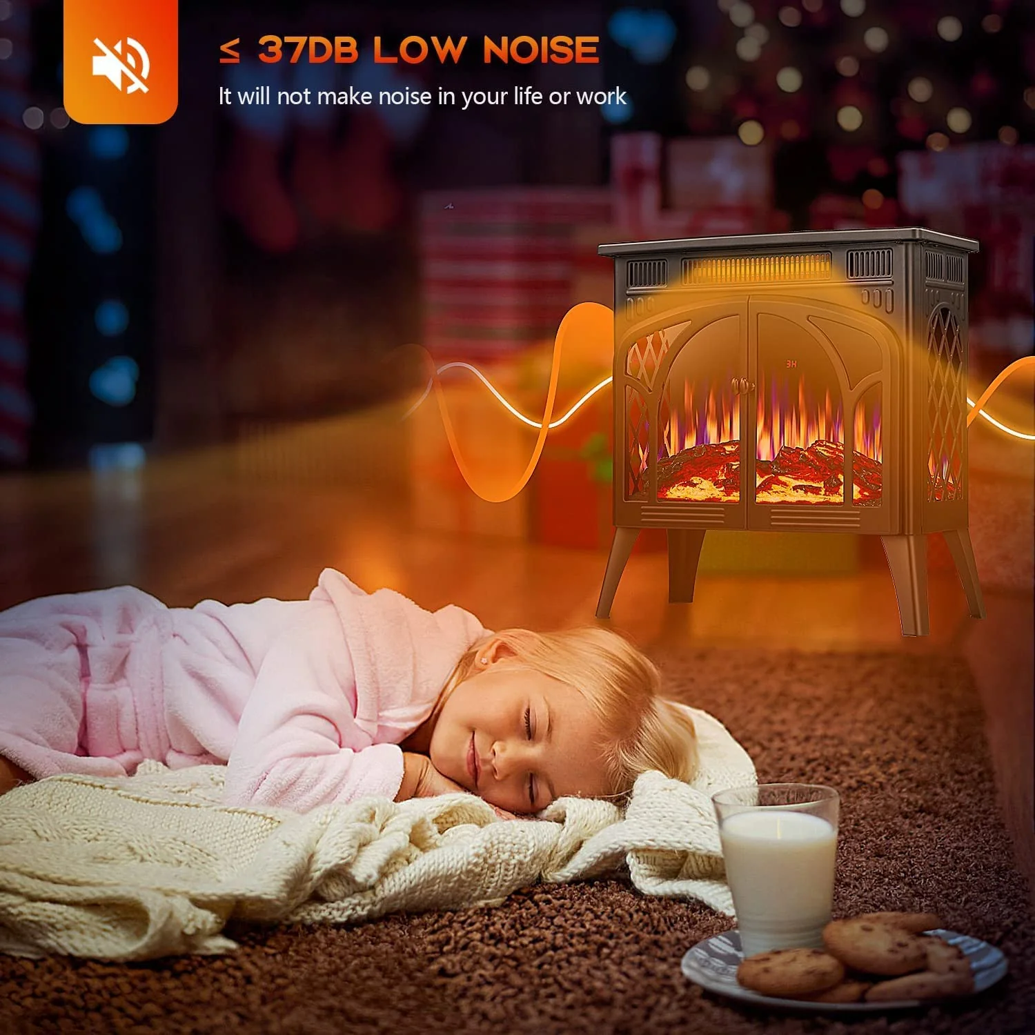 25 Inches 3D Infrared Free Standing Electric Fireplace Stove S230B