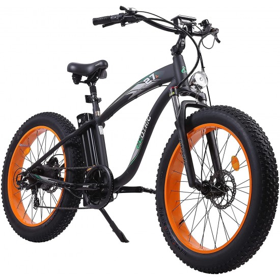 UL Certified – Powerful Bike Fat Tire Electric Bicycle 26″ Aluminium Frame Suspension Fork Beach Snow Mountain Electric Bicycle 750W Motor 48V/13AH Ebike Removable Lithium Battery