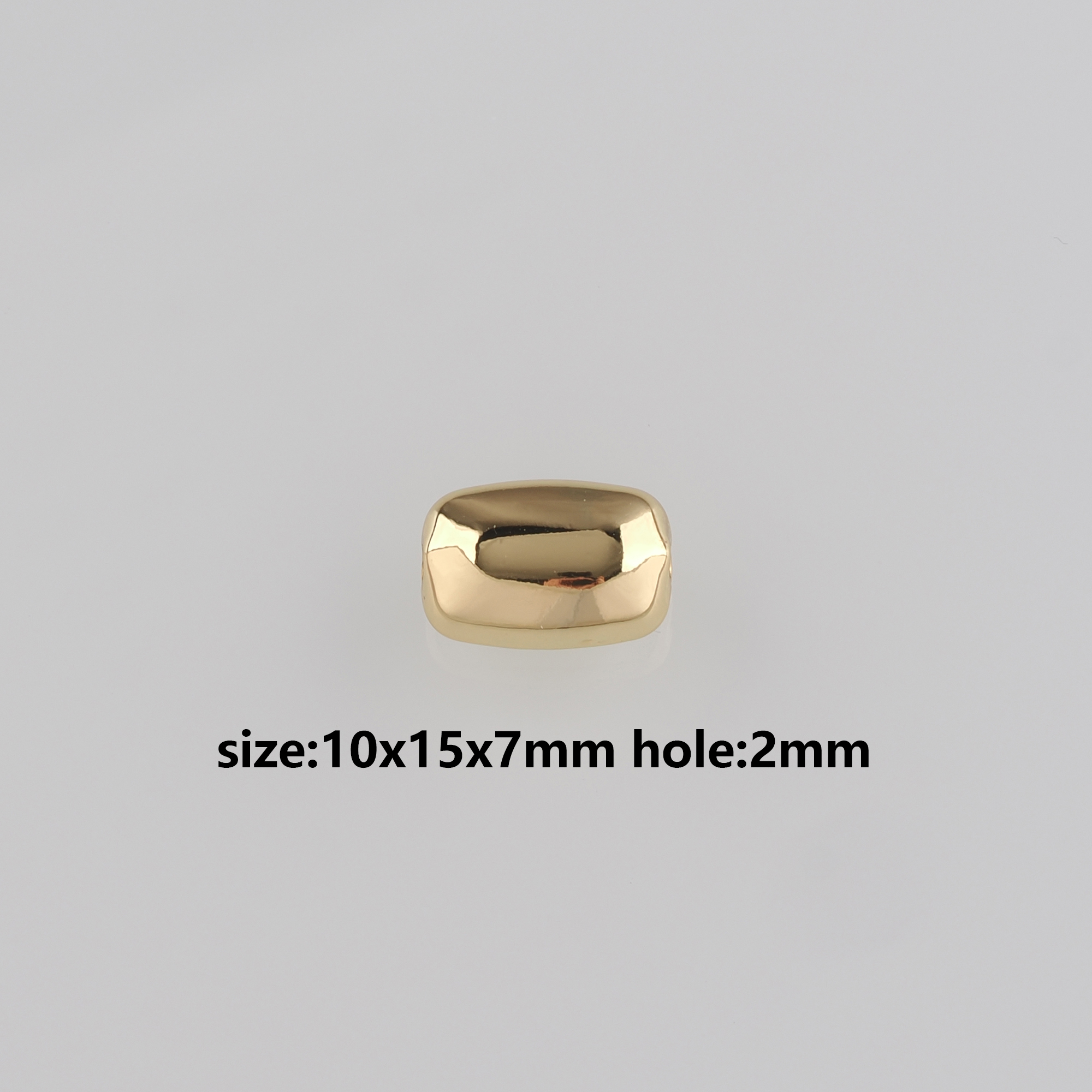 18K Gold Filled Rectangle Spacer Beads,Dainty Rectangle Bead for Bracelet Jewelry Necklace Making Supply