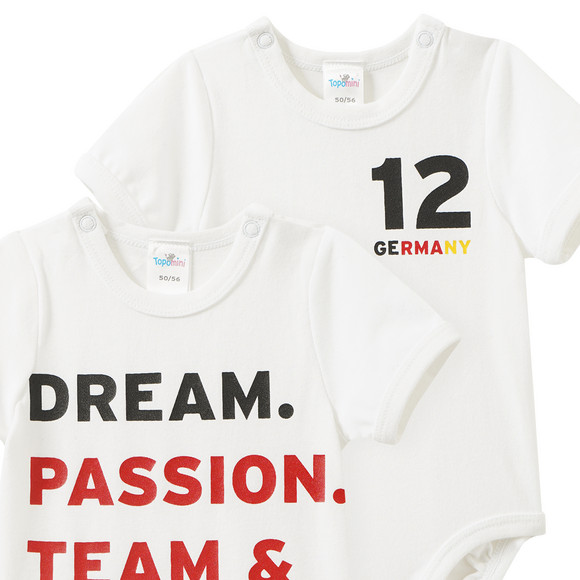 Topomini 2 Baby Bodys im Fußball-Design