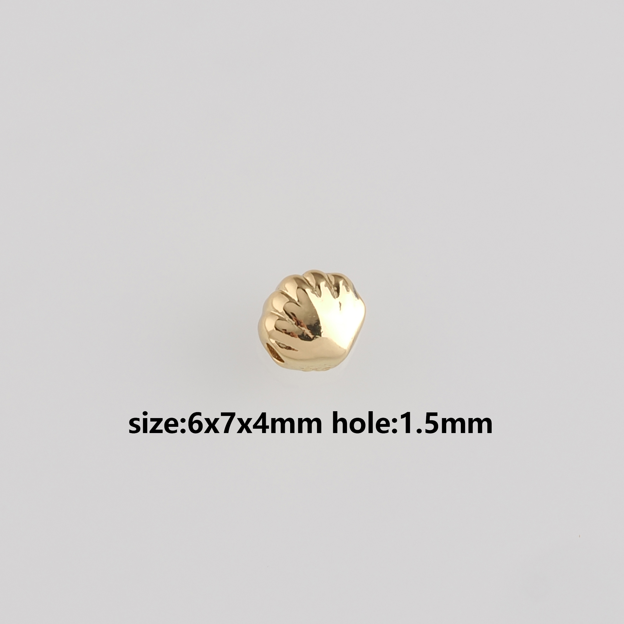 18K Gold Filled Scallop Spacer Bead,Dainty Ocean Shell Beads,DIY Jewelry Making Supply