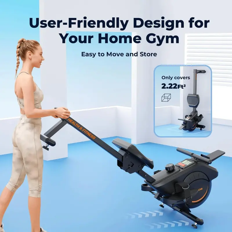 YOSUDA Magnetic Resistance Rowing Machine – 350 LB Capacity Home Fitness Ergometer