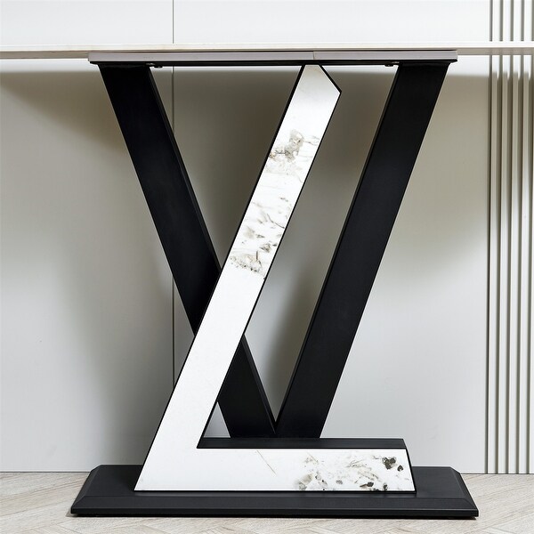 Console Table,Exquisite Shape Design w/ Adjustable Foot Pads