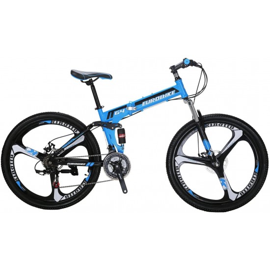 G4 Mountain Bike 26 Inches 3 Spoke Wheels Dual Suspension Folding Bike 21 Speed MTB