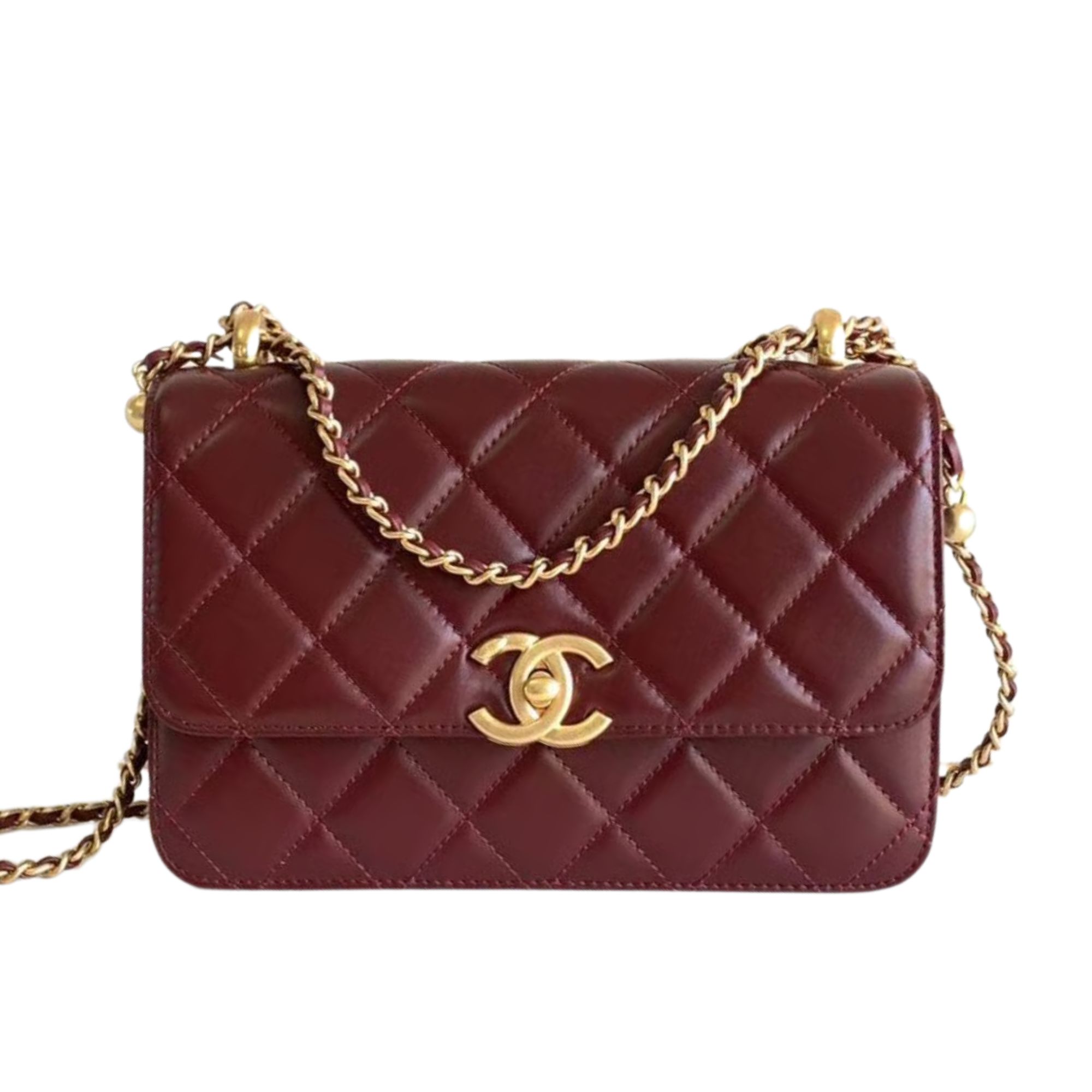 Chanel Calfskin Quilted Perfect Fit Flap Red 22cm