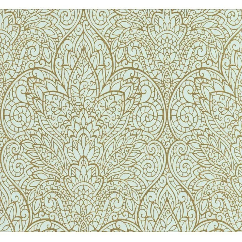 Candice Olson Decadence 33& x 20.8x22 Paradise Wallpaper Roll Color: Blue/Metallic