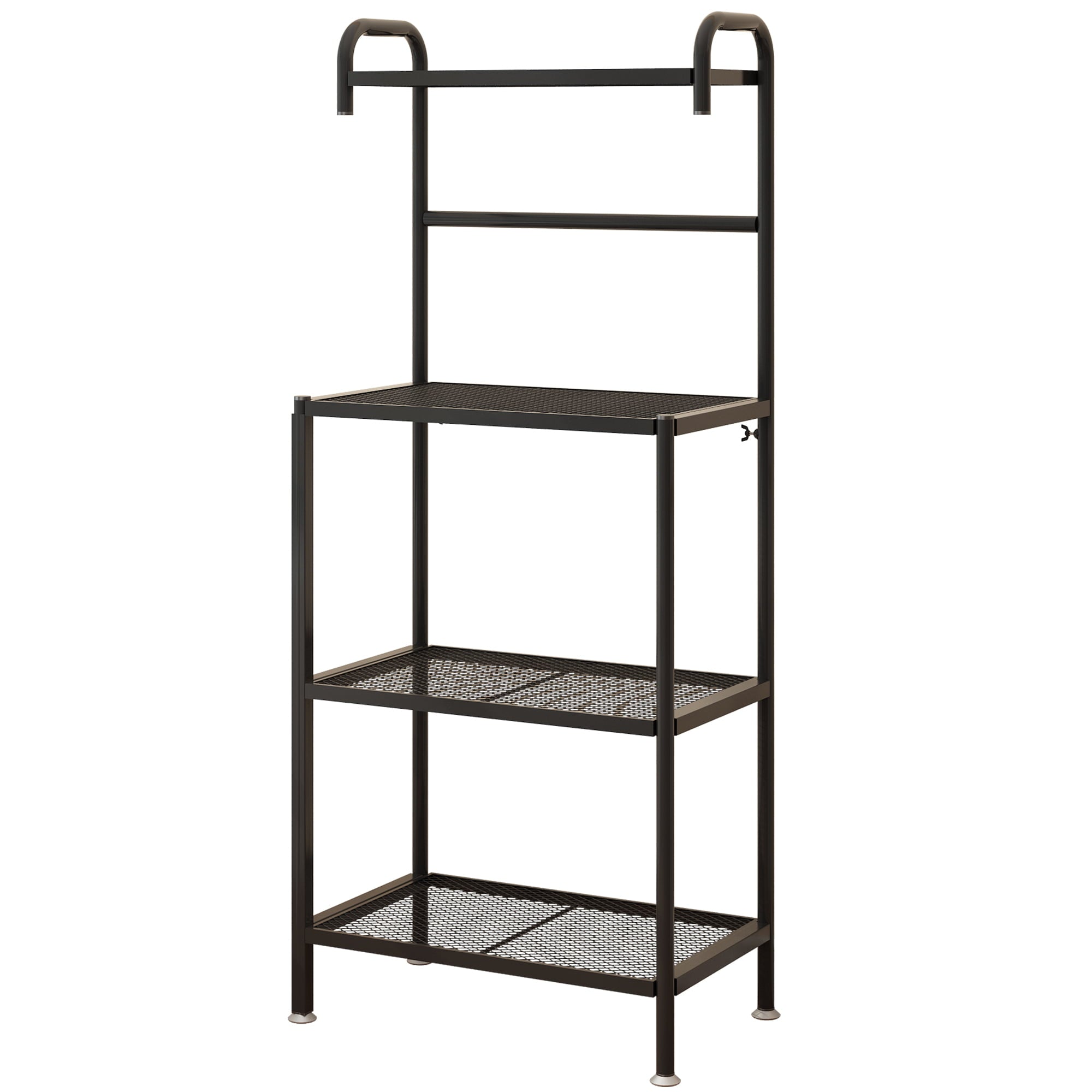 Ktaxon 4 Layers Baker's Rack Microwave Oven Stand Free Standing Kitchen Utility Storage Shelving Organizer, Kitchen Island Cart, Coffee Bar Table, Black