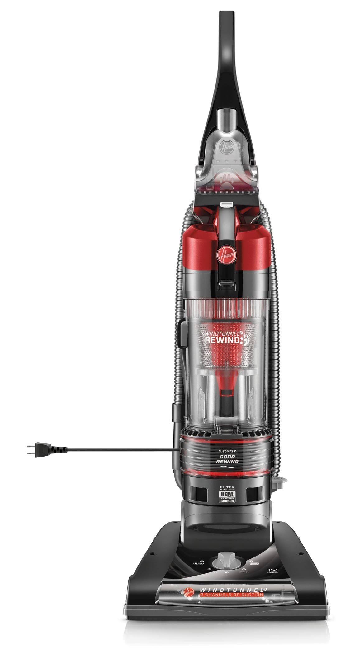 Hoover Windtunnel 2 Rewind Pet Bagless Upright, Red