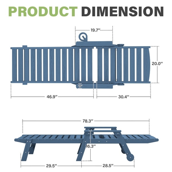 HDPE Frame Adjustable Backrest Patio Lounge Chair