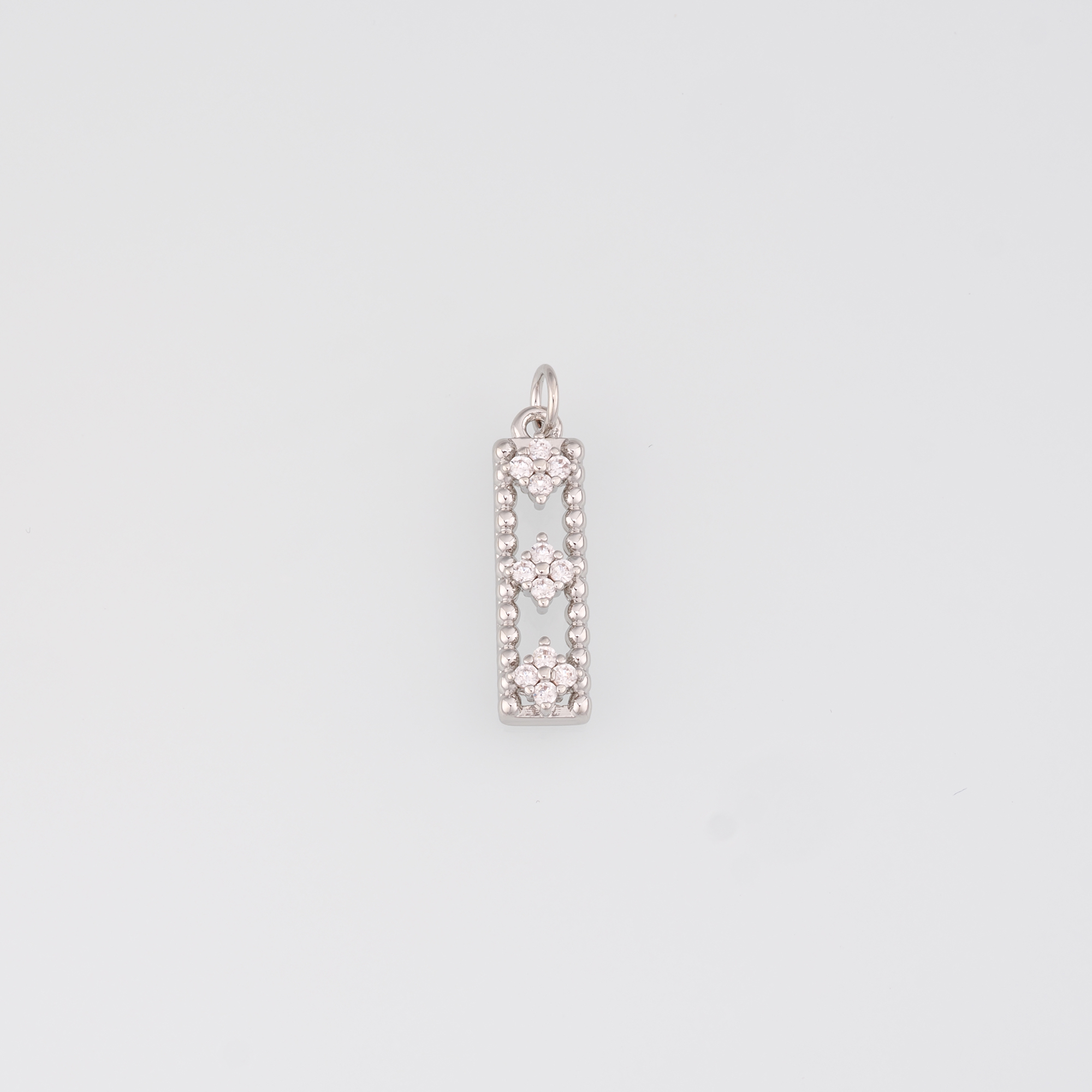 18K Gold Filled Rectangle Pendant,CZ Micro Pave Rectangle Charm Earrings Necklace for DIY Jewelry Making Supply