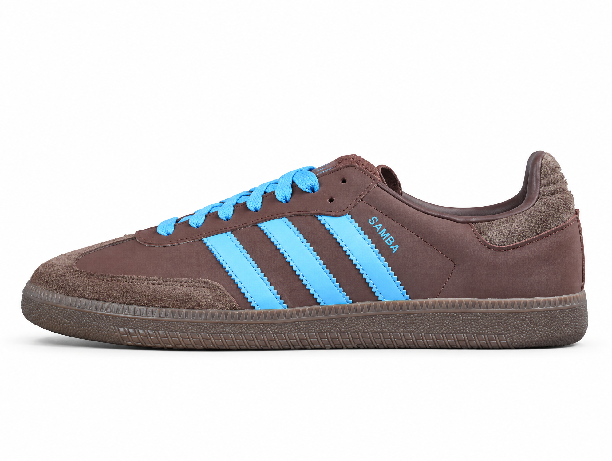 Adidas Samba Og Clover Casual Board Shoes Sky Blue/Wine Red JI2733