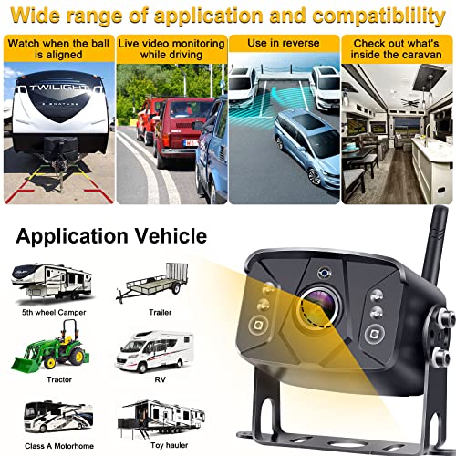 AMTIFO RV Backup Camera Wireless Touch-Key 7-Inch Monitor Split Screen 4 Channels for Campers/5th Wheels