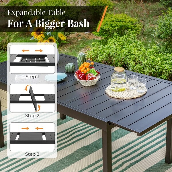 MAISON ARTS 7/9Piece Patio Dining Set with Extendable Table