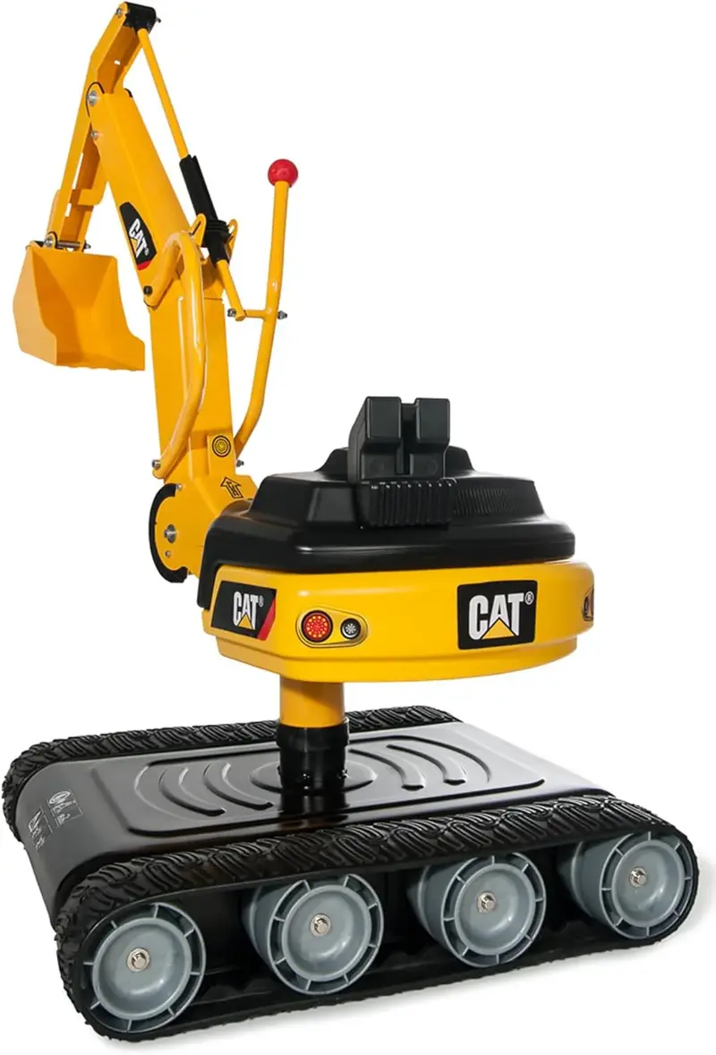 Ride-On Construction Vehicle Toy with Pedal Drive & Rotating Metal Excavator Arm – Ages 3+