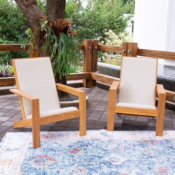 Cambridge Casual Napa 2pieces Upholstered Teak Wood Adirondack Chair