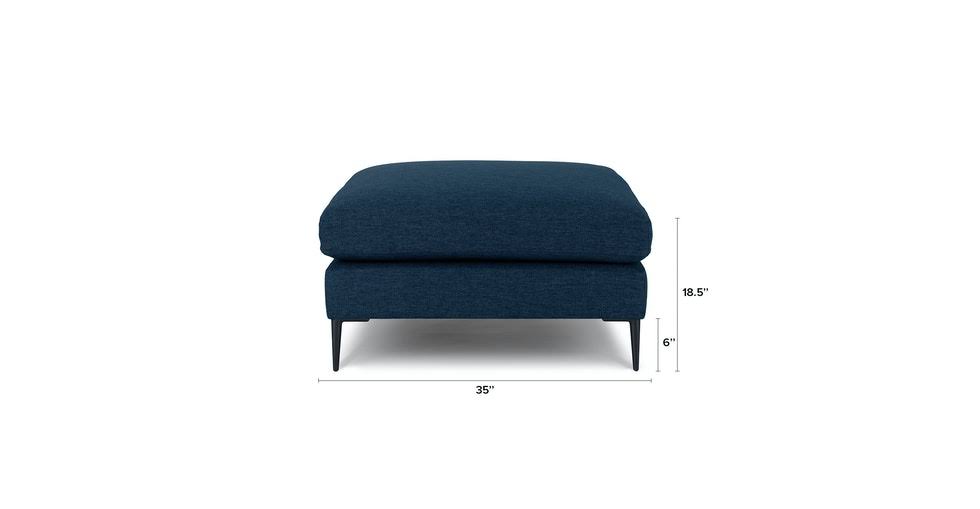 Blue Fabric Ottoman, Metal Legs | Article Nova Modern Furniture