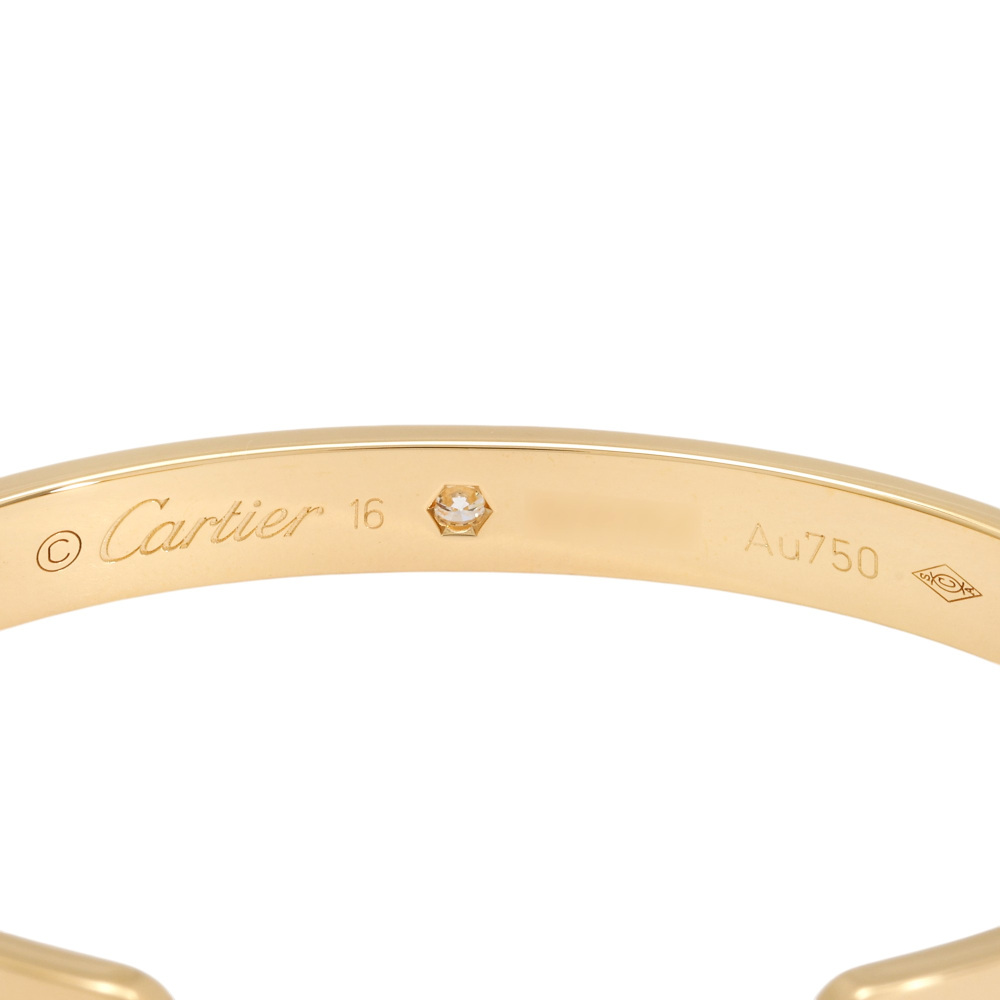 Cartier Love Classic Model Open Bracelet 18K Yellow Gold Diamond B6029800