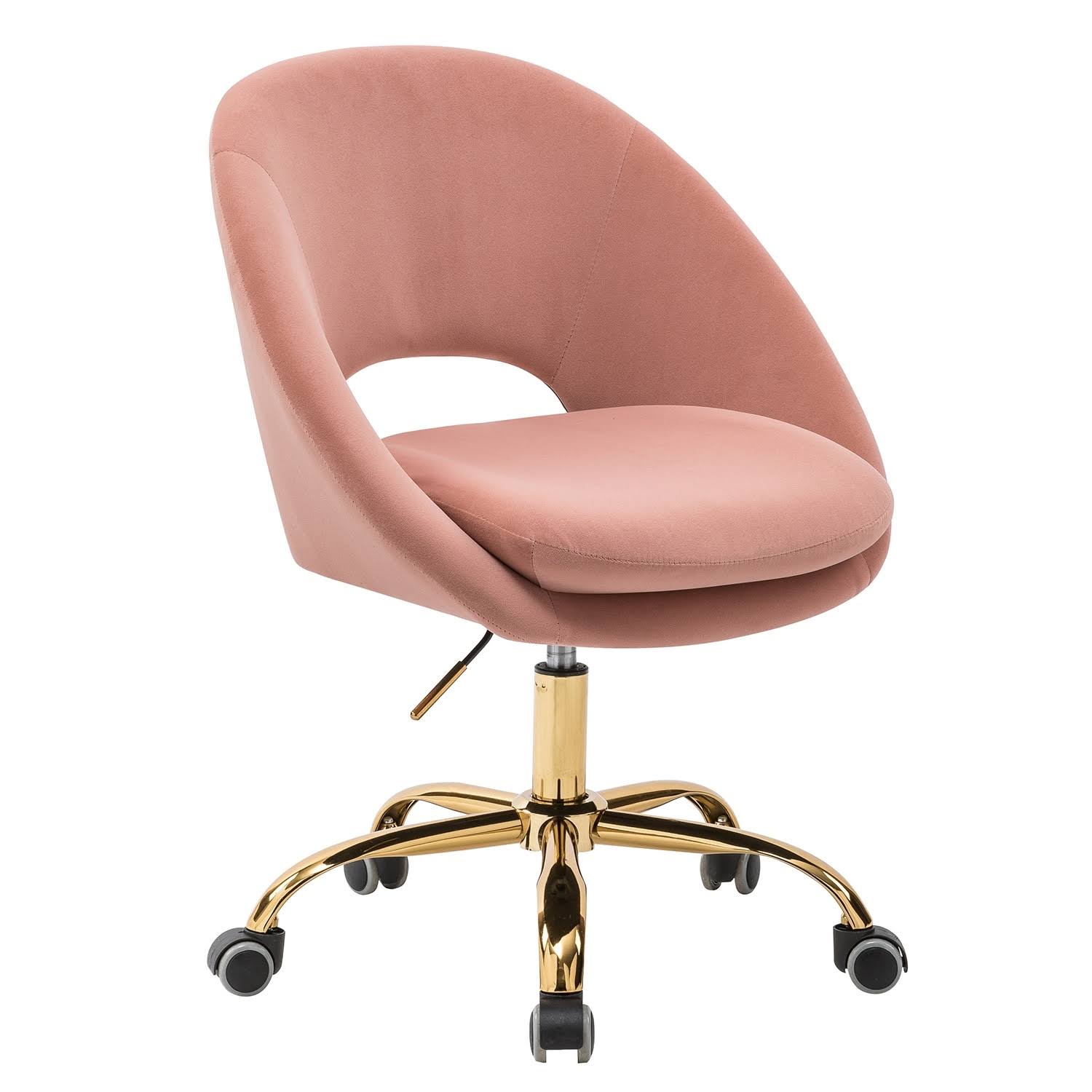 Savas Height Adjustable Swivel Task Chair with Gold Base - Charcoal