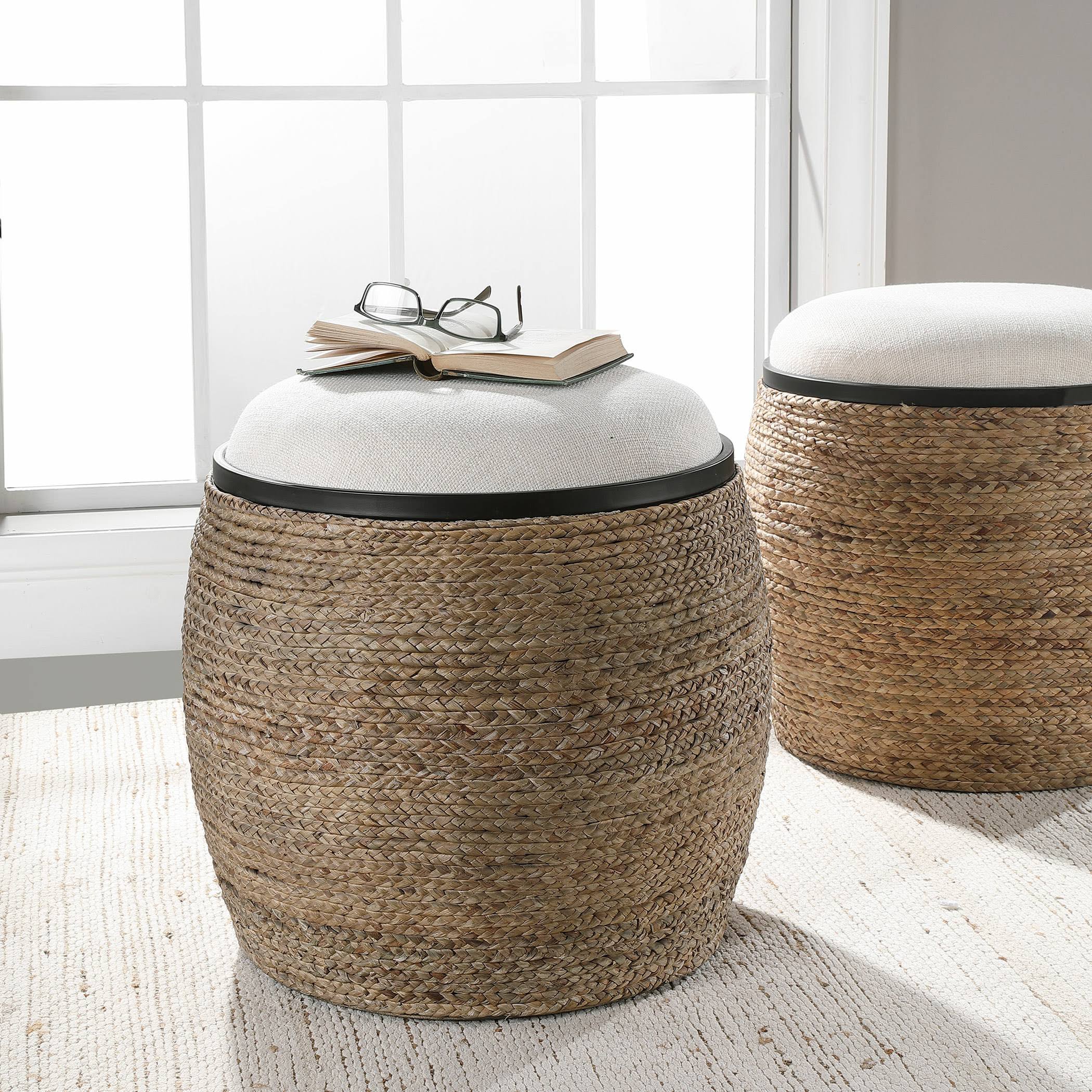 Uttermost 23582 Island Straw Accent Stool