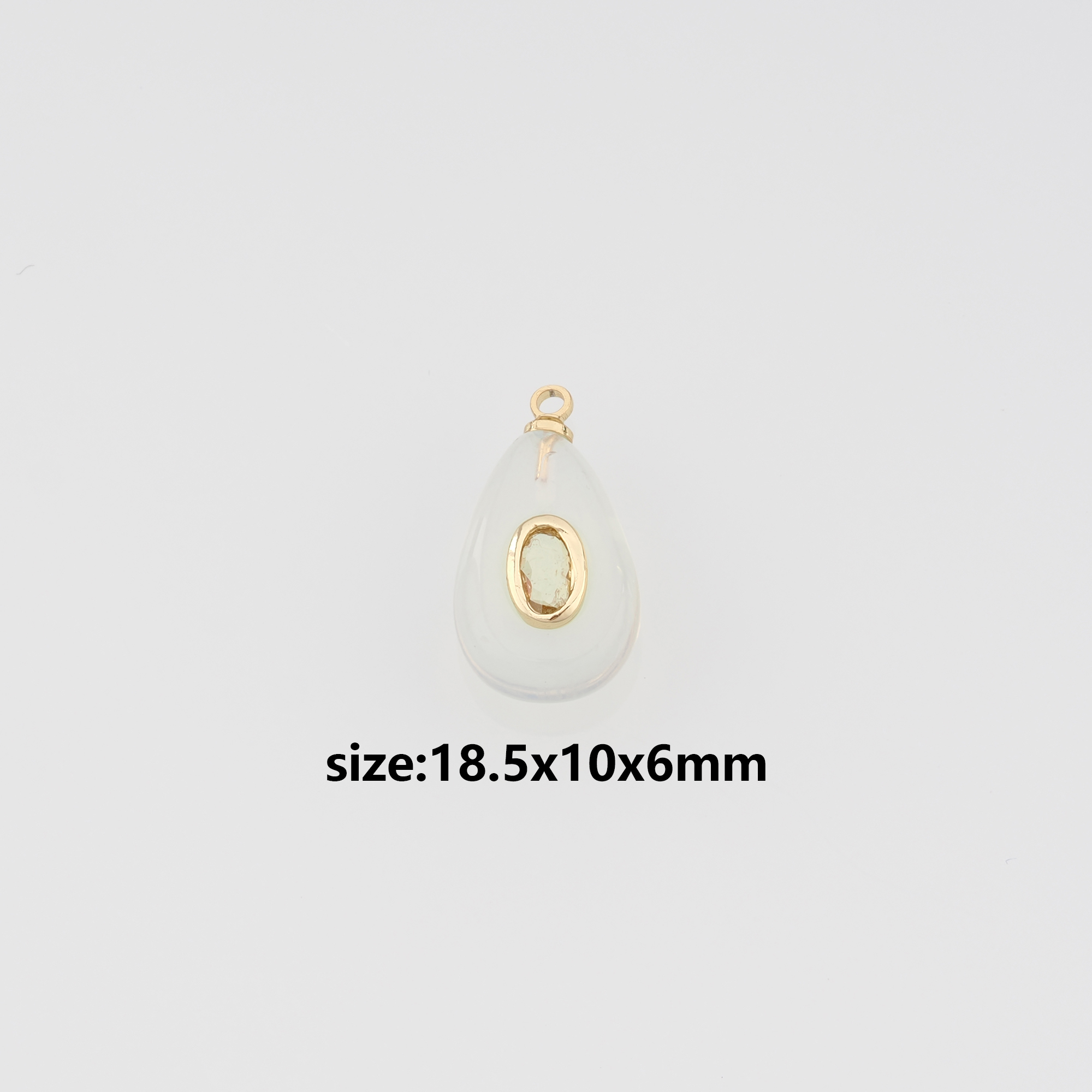 18K Gold Filled Teardrop Pendant,Natural Stone Charm Earrings Necklace for DIY Jewelry Making Supply