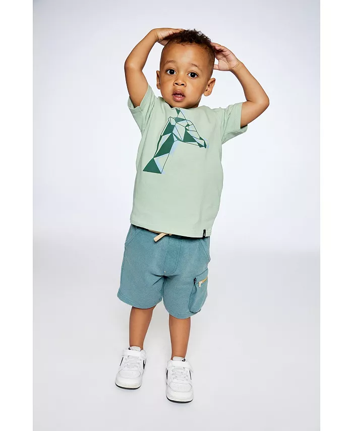Deux par Deux Boy Organic Cotton T-Shirt With Print Mint - Toddler|Child