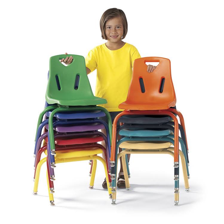 Berries Stacking Chairs with Powder-Coated Legs - 12x22 HT - Set of 6 - Yellow
