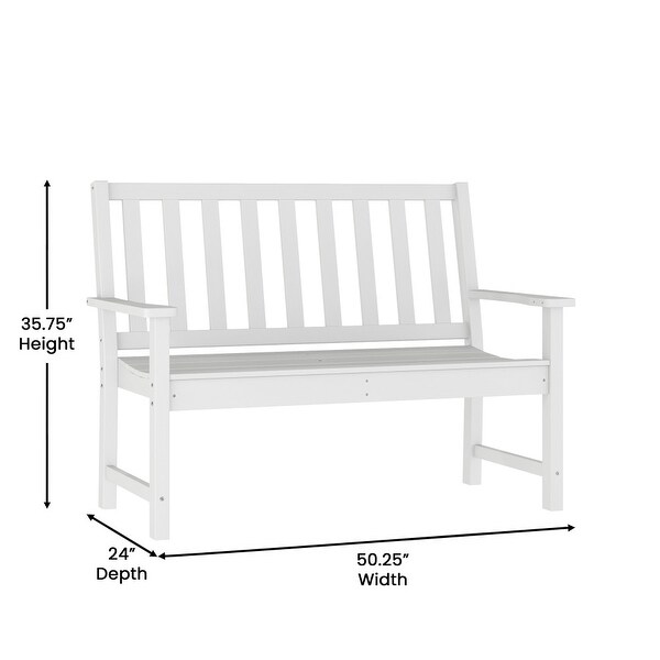 All Weather Heavy Duty Commercial Recycled HDPE Bench with Curved Seat