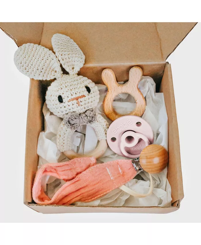 embe Binnie Retractable Pacifier Newborn Baby Gift Set by
