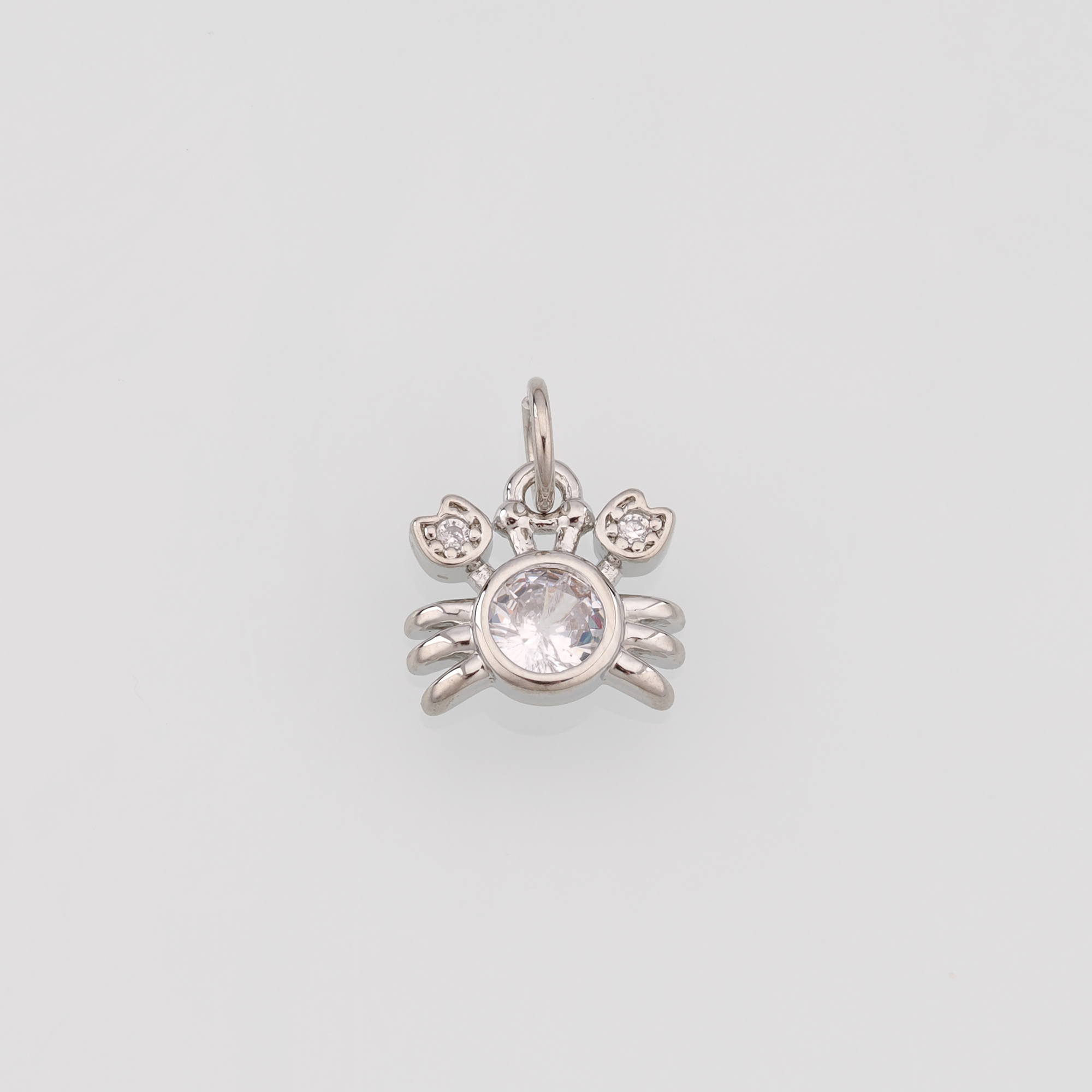 18K Gold Filled Crab Pendant,CZ Micro Pave Cancer Charm Earrings Necklace for DIY Jewelry Making Supply