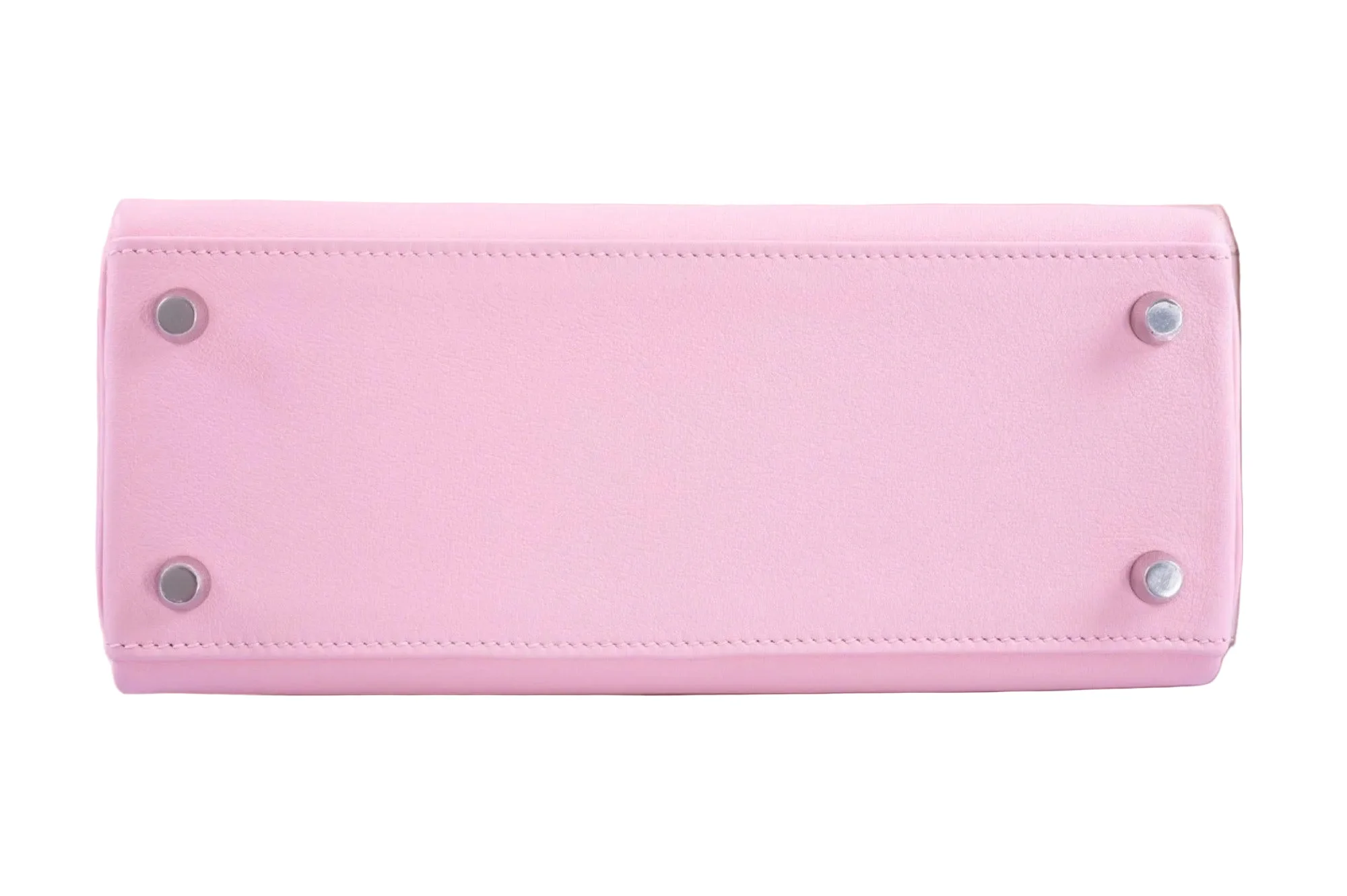 Hermès Kelly 25 Retourné Rose Sakura Swift Palladium Hardware