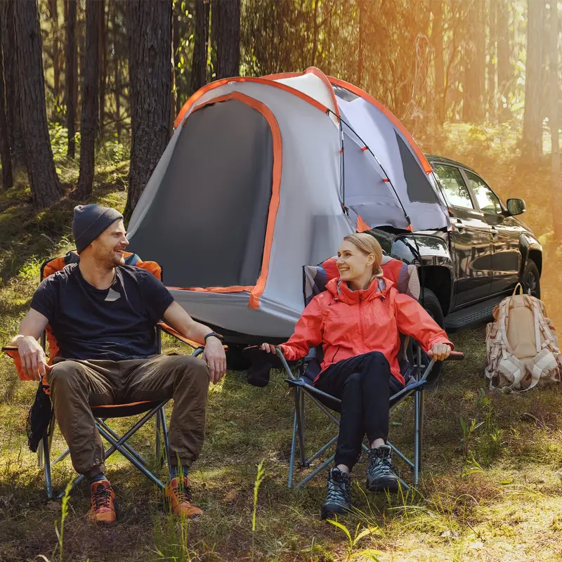 Waterproof Pickup Truck Bed Tent for Two – PU2000mm Coating with Detachable Rainfly