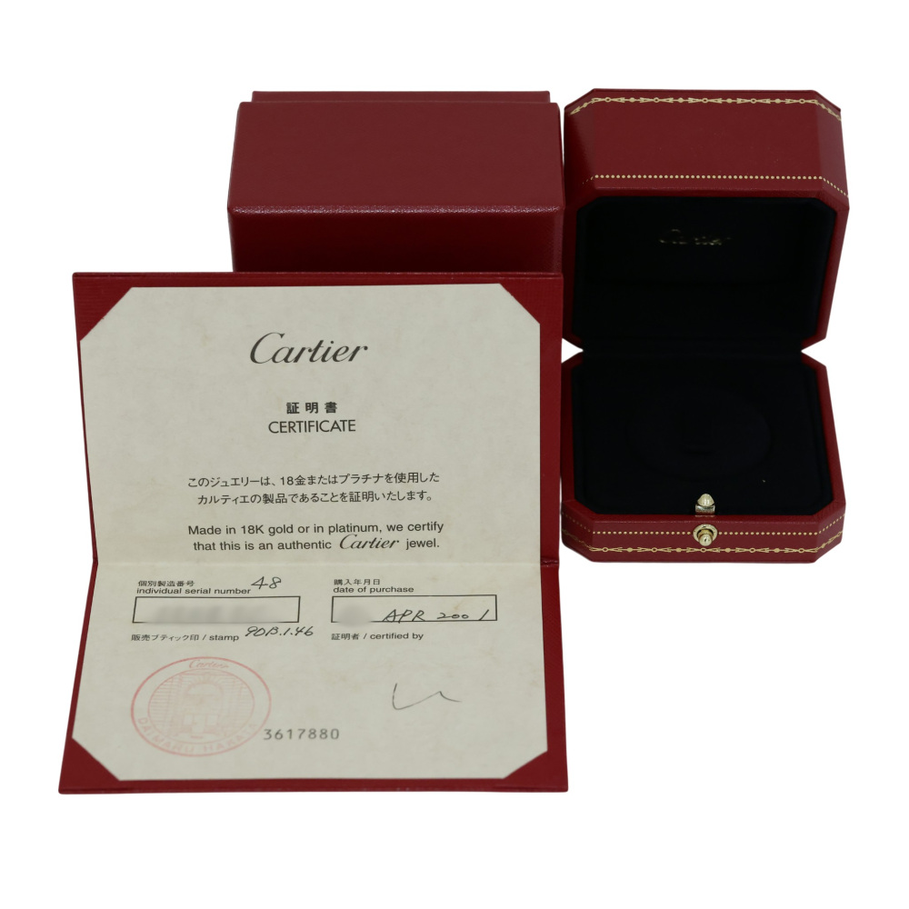 Cartier Trinity Three Bangles 18k White Gold Ring Diamond B4106200