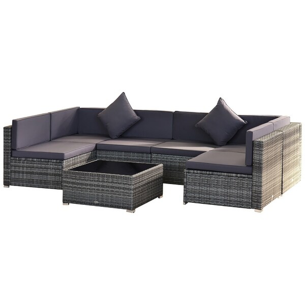 Siara 7piece Rattan Wicker Sectional Patio Set by Havenside Home