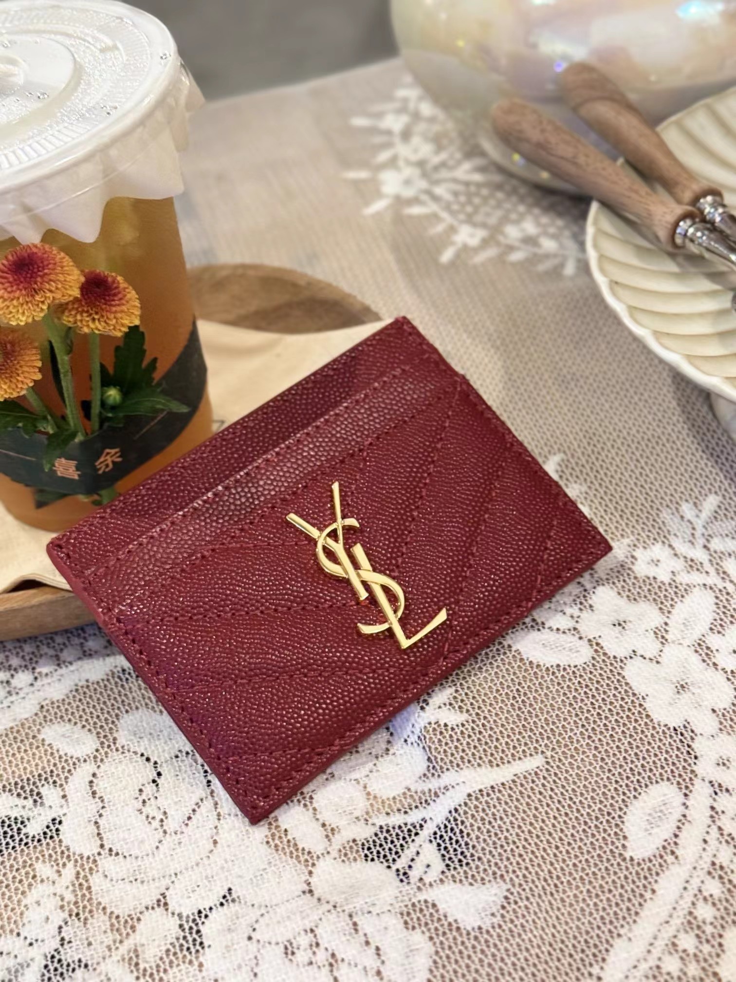 YSL Small Wallet Sheepskin Leather - cnluxepick