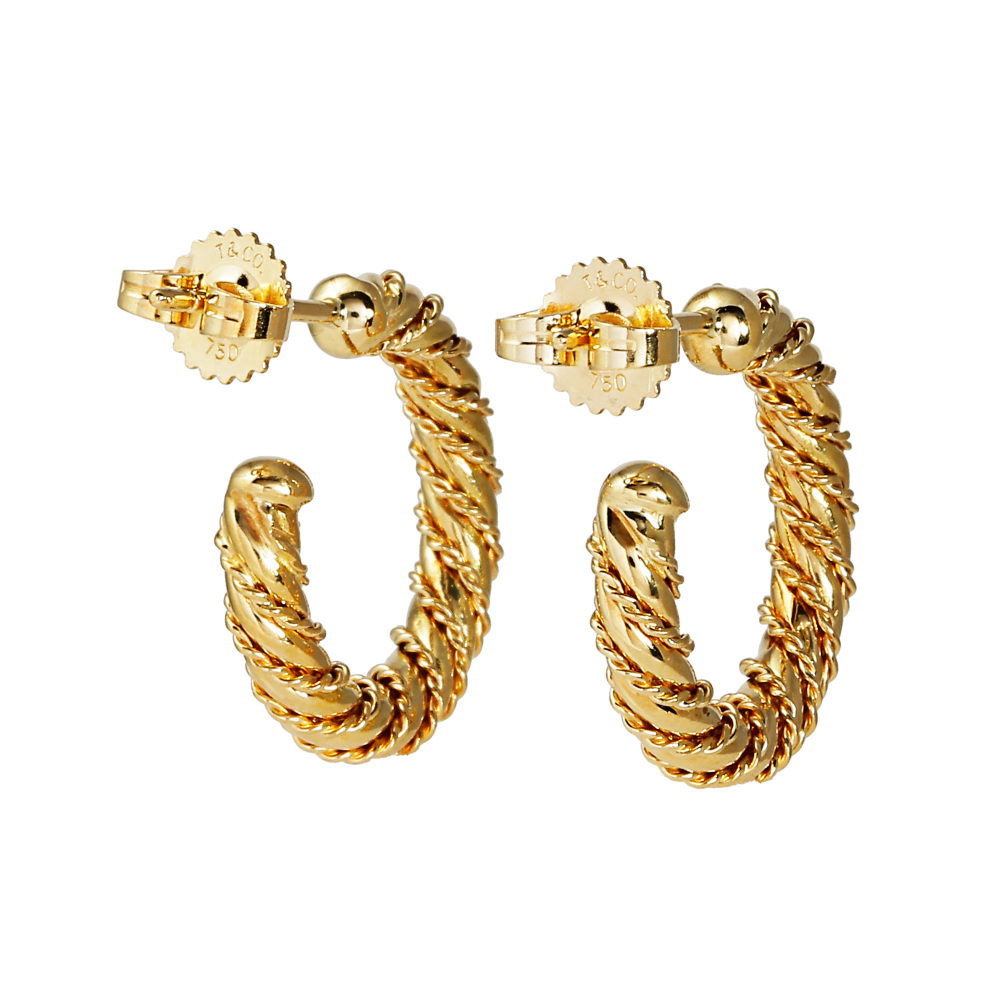Tiffany & Co. Tiffany Twisted Hoop K18YG Yellow Gold Earrings