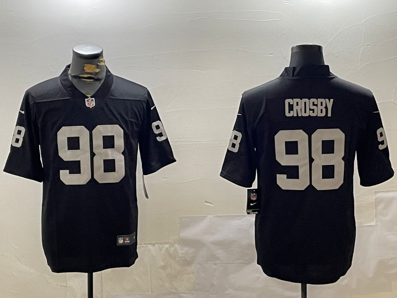 Men's Las Vegas Raiders Maxx Crosby #98 Black Game Player Jersey