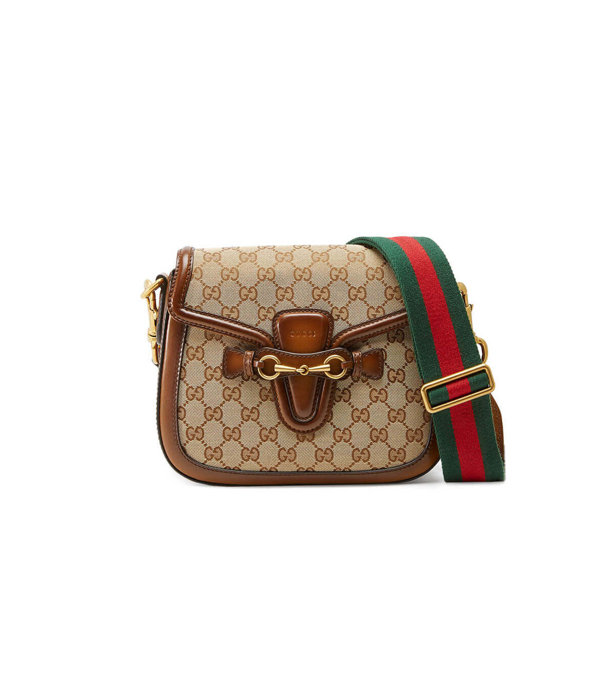 Gucci Lady Web Original GG Medium Shoulder Bag Brown
