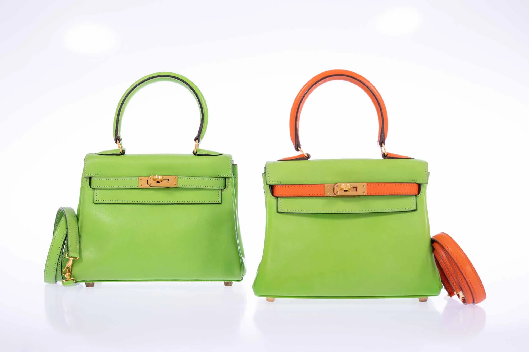 Hermès Kelly Mini 20 Retourne Vert Cru Gulliver Leather Gold Hardware