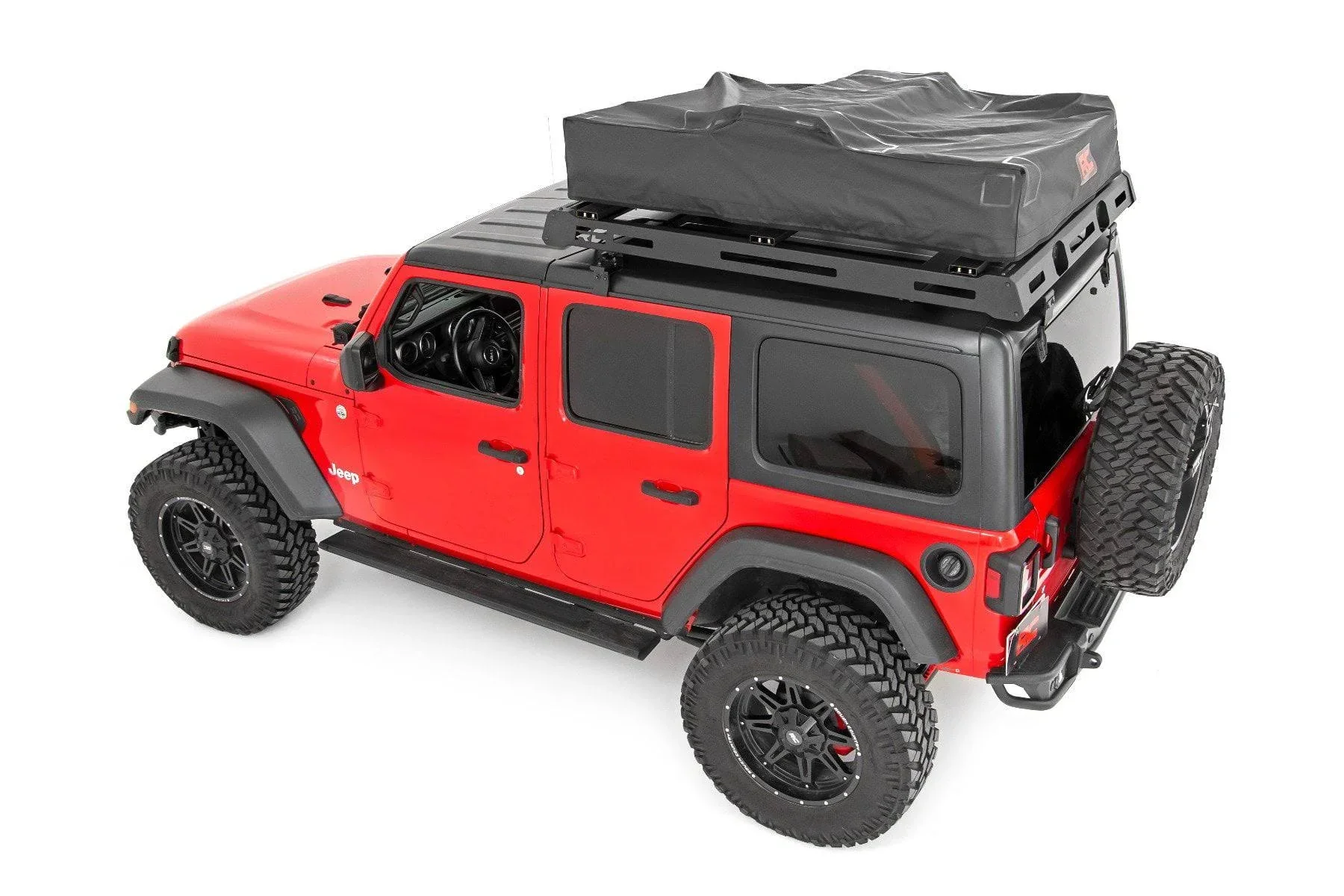 Rough Country (99049) Roof Top Tent | Rack Mount | 12 Volt Accessory w/Ladder Extension & LED Light Kit