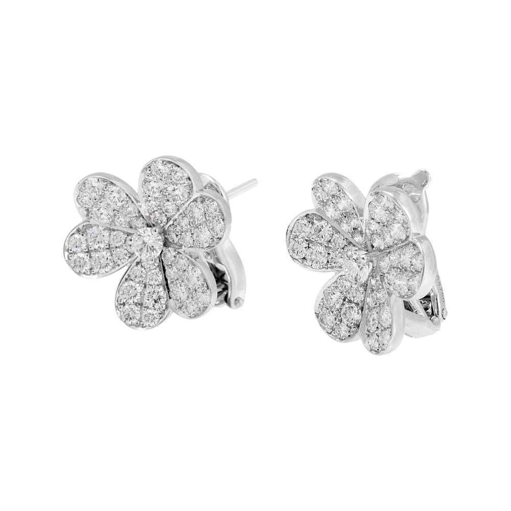 Van Cleef & Arpels Frivole Earrings 18K White Gold VCARB65800