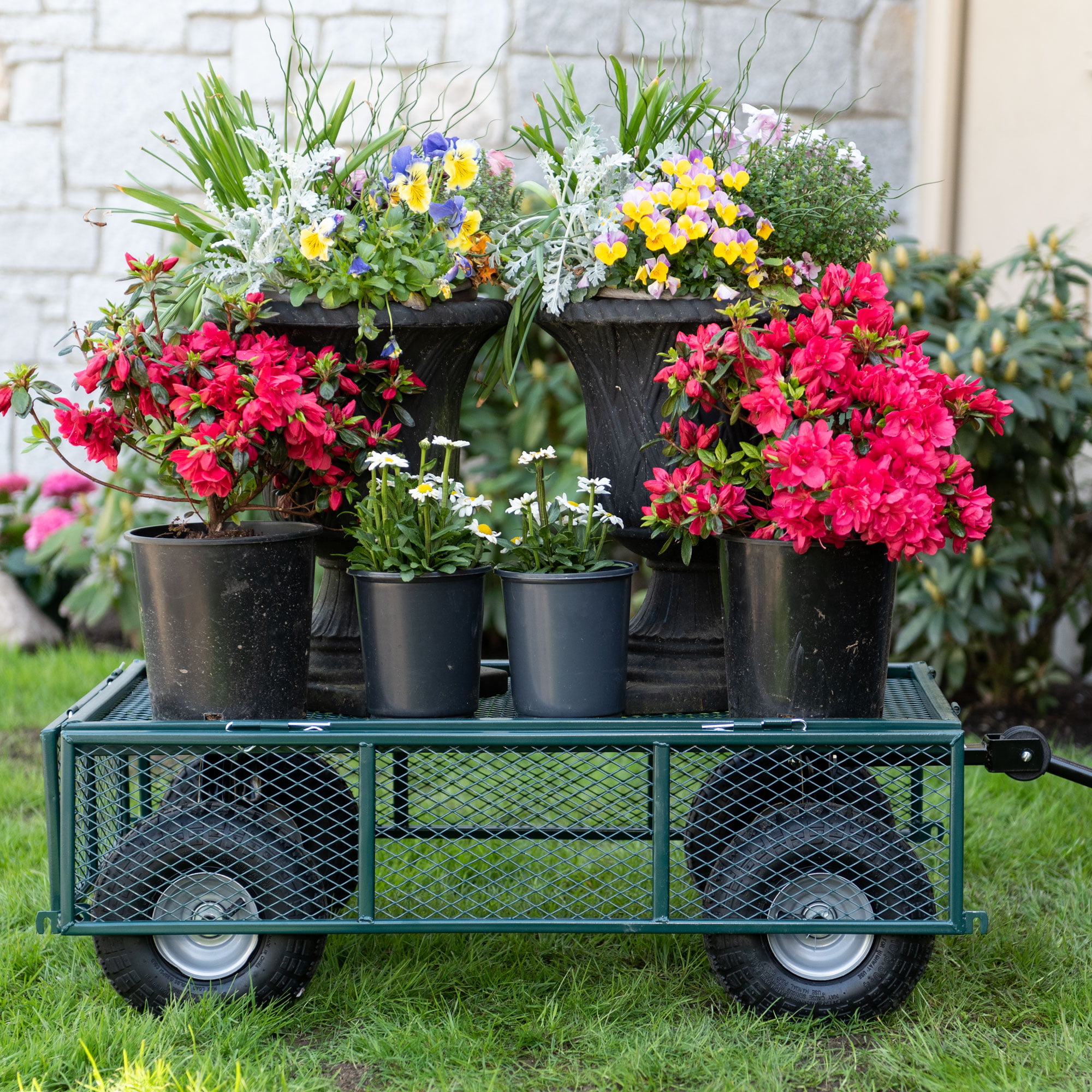 Garden Star 700lb Capacity, 38�� x 20�� Towable Mesh Garden Utility Cart